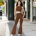 thumbnail image 7 of Women's Sleeveless Crop Top with High Neckline - Large, Brown, 7 of 7