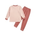 thumbnail image 6 of Jizyo Kids Boys Girls Long Johns Thermal Underwear Set Long Sleeve Rabbit Printed Crewneck T-Shirt and Elastic Waist Pants Orange 12-18 Months, 6 of 7