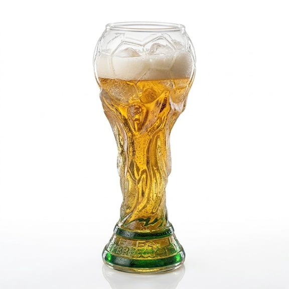2026 World Cup Championship Cup Shaped Beer Glass, Food Grade Clear Drinking Mug for Ultimate Soccer Fan Gear, Match Day Beverage Gear, Tailgate Drinkware Accessories and Party Favors