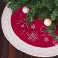 thumbnail image 7 of Nkmbld Vintage Christmas Tree Skirt, Christmas Decorations Rustic Tree Red Xmas Tree Collar Ornaments for Soft Plush Mat for Decorations Holiday Party, Red, 7 of 7