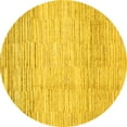 thumbnail image 1 of Ahgly Company Indoor Round Solid Yellow Modern Area Rugs, 5' Round, 1 of 4