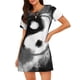 thumbnail image 1 of Balery Yin And Yang Camisón de manga corta con cuello redondo para mujer, cómodo y elegante., 1 of 6