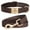 Brown, variant on Pet Artist Personalized PU Leather Dog Collar and Matching Leash set Custom ID Metal Buckle Pet Name / Number Adjustable for Small Large Breeds