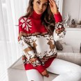 thumbnail image 2 of IROINNID Reduced Womens Sweater Turtleneck Pullover Sweater Print Loose Mid-Length Long Sleeve Christmas Sweater Top, 2 of 6