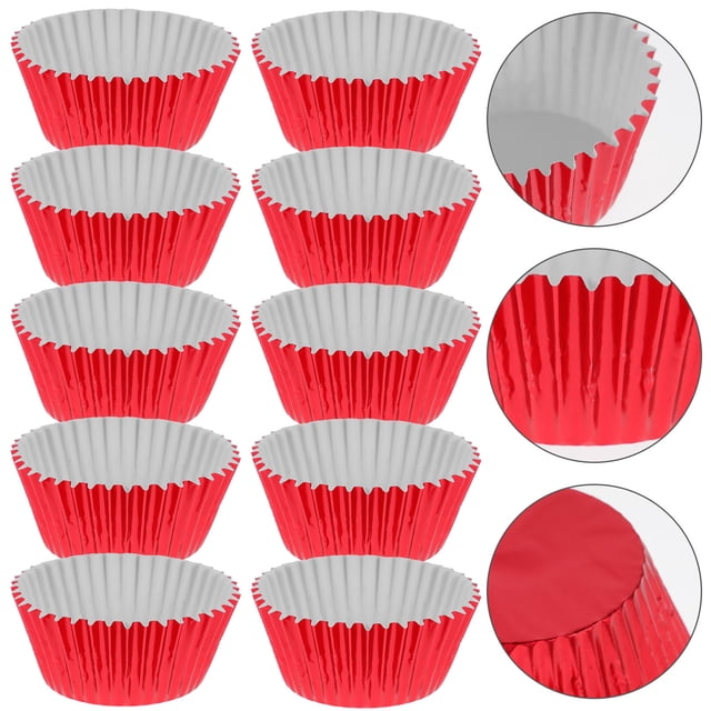 ADDHAT 100Ud Cupcake Liners De Aluminio Para Hornear Muffins Y Decorar Postres