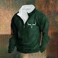 thumbnail image 2 of Quarter Zip Sweatshirts Men,Mens Vintage Cow Printed Half Zip Sweatshirts Work Tactical Pullover Fleece Lined Long Sleeve Tops Stand Collar Sweaters for Fall Winter S-5XL, 2 of 3