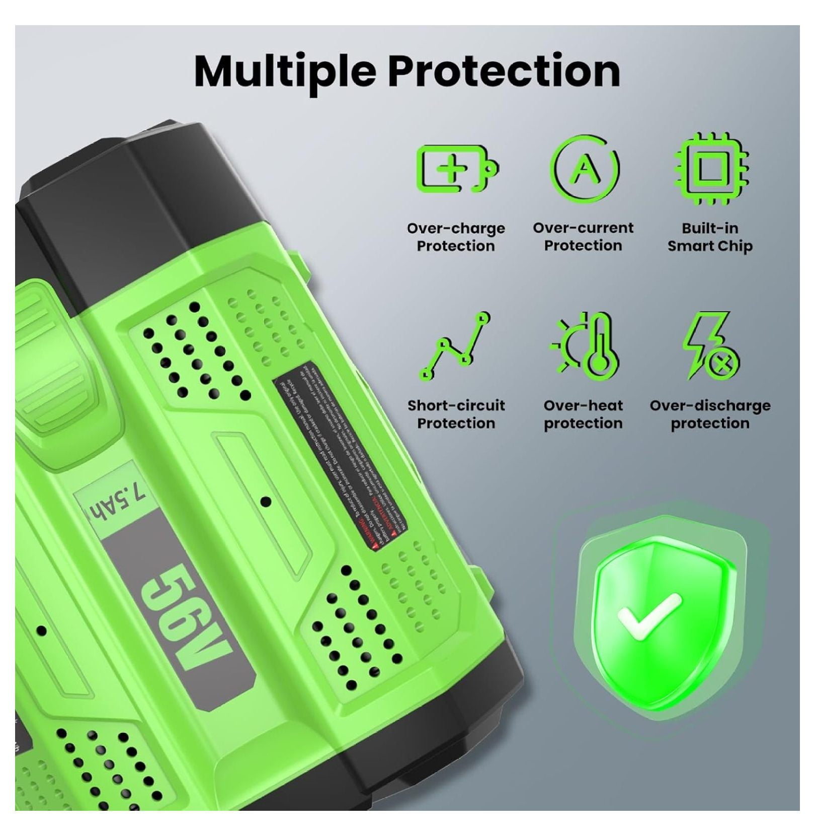 EGO Battery Replacement 7500mAh 56V - Compatible with BA2800 BA4200 BA1400T - for EGO Lawn Mower, Leaf Blower, Chainsaw Tools