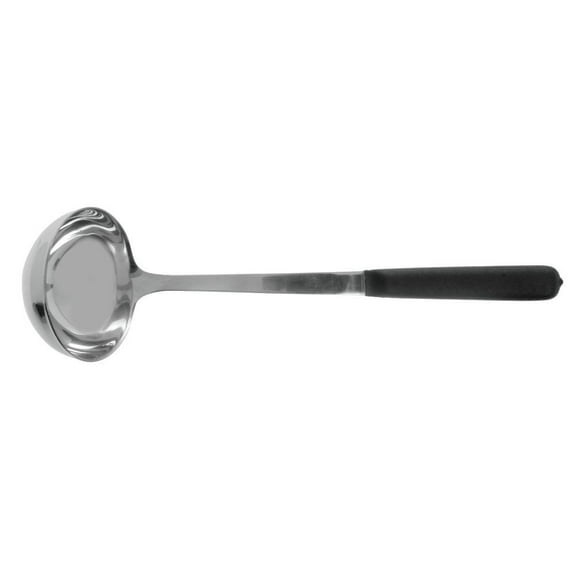 HUBERT 4 Oz Soup Ladle Stainless Steel with Hollow Non-Slip Silicone Handle - 13"L
