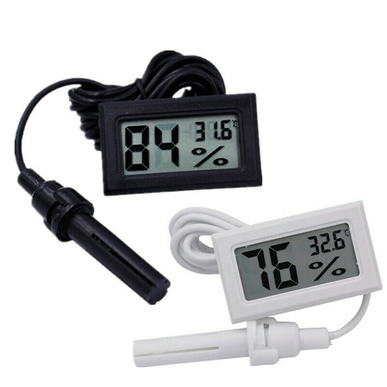 Great Choice Products Mini Reptile Terrarium Digital Thermometer Hygrometer  With Probe Humidity Gauge