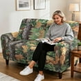 thumbnail image 4 of Yuyamidu Green Camo Recliner Loveseat Covers Hunting Print Reclining Couch Covers with Pockets Easy to Install Recliner Slipcovers for Living Room, 4 of 8