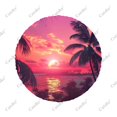 thumbnail image 3 of Coucher de Soleil Violet Palmier Polyester Roue de Rechange Universelle Couverture de Pneu Personnalisée pour Remorque RV SUV Camion Camping-Car, 3 of 5