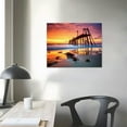 thumbnail image 3 of Nawypu  Broken Wooden Sunset-Sea Pier and Bridge Wall Art Canvas-20x16 inch, 3 of 4