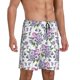 thumbnail image 2 of Balery Violets Flowers Pantalones cortos de pijama de punto de algodón para hombre con cinturilla y bolsillos-Large, 2 of 6