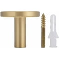 thumbnail image 4 of Juego de 4 ganchos de pared de latón cepillado, 32 mm x 35 mm, ganchos dorados para toallas para baño, percheros, perchas para toallas (redondos), 4 of 5
