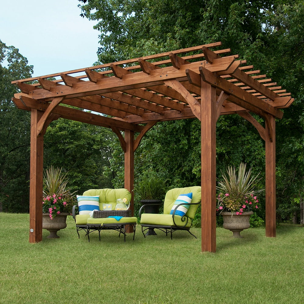 Backyard Discovery 12' x 10' Cedar Pergola, Brown