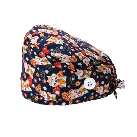 

Pack of 4 Working Caps Nurse Long-time Service Pure Color Dull Polish Button Multifunctional Unisex Work Uniform Operating Hats 25buckle