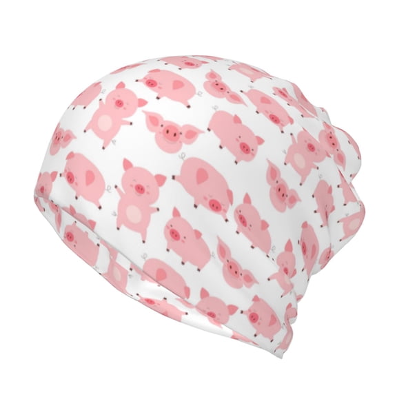 Rateoe Kawaii Pigs Cotton Slouchy Beanie Hat for Men/Women,Lightweight Oversize Large Thin Skull Cap Night Sleeping Cap