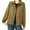 #0029-Khaki, variant on Uootdi Business Casual Outfits for Gift Women Long Sleeve Button Down Waffle Jacket Quilted Shacket Overshirt with Pockets Fall