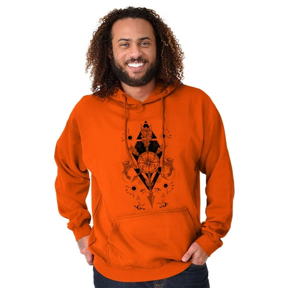 Fish Triangle Compass Spirit Animal Unisex Plus Fleece Graphic Hoodie Brisco Brands 2X