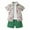 Green, variant on Odeerbi Toddler Summer Outfits Boys Gentleman Formal Dress Suit Short Sleeve Floral Shirt With White T-shirt Shorts Set Children's Wear Green