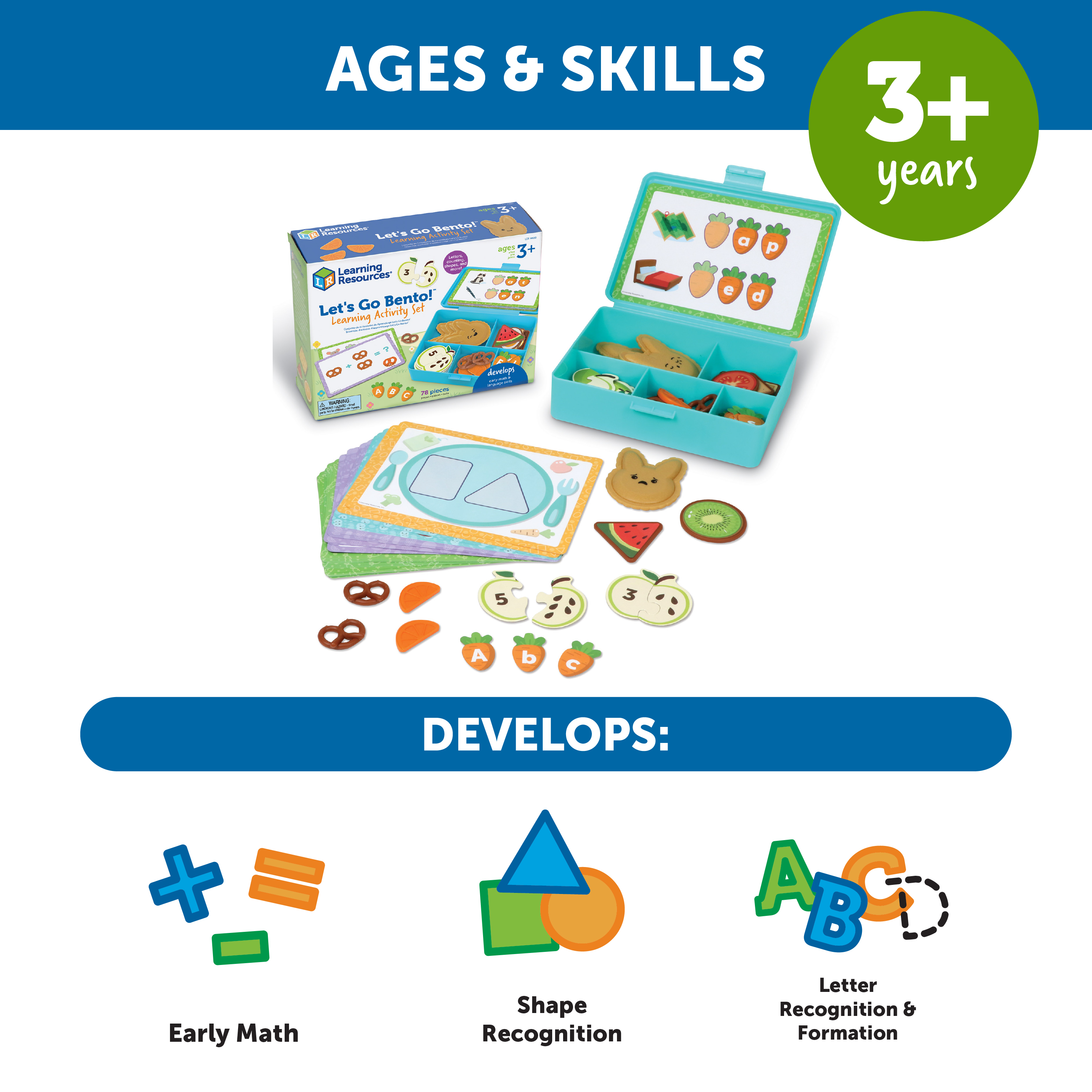 Learning Resources Let's Go Bento! Learning Activity Set - 78 pieces, Bento Box Toy for Boys and Girls Ages 18+ months - image 5 of 8