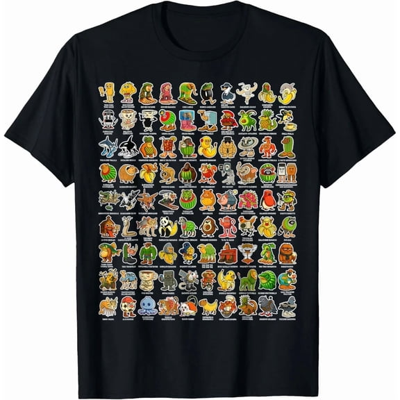 Italian Brainrot Meme 90 Brainrot Characters Humor Graphic Design Unisex T-Shirt, up to Size 5XL
