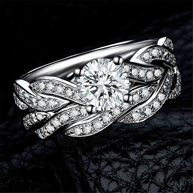 Elegant Silver Matching Bands for Wedding Engagement Anniversary and Promise Commemorative Idea