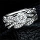 thumbnail image 2 of Anillo de la Pareja Hermoso Anillos de Plata Anillo de Boda de Compromiso, 2 of 2