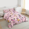 thumbnail image 3 of Feelyou Girl Summer Party Twin Comforter Sets, Pink Bowknot Stars Bedding Set, 2-Piece, 3 of 8