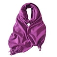 thumbnail image 5 of Fgnfyis Women's Winter Solid Color Tassel Shawl Imitation Wool Warm Scarf Elegant and Fashion Accessory for Cold Weather Dark Purple, 5 of 5