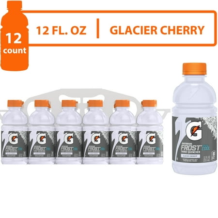 Gatorade Frost Thirst Quencher, Glacier Cherry Sports Drinks, 12 fl oz, 12 Count Bottles