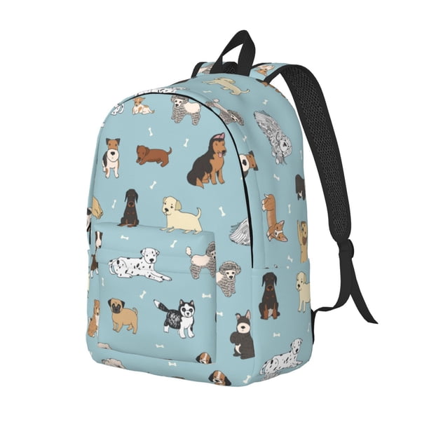 Balery Dog Pets Mochila Clásica Impresa Básica para Viaje, Mochila Escolar Resistente al Agua, Mochila de Lona con Correas Ajustables-Medium