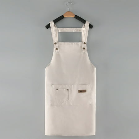 

YehailoAll Pure Polyester Cotton Canvas Apron Advertising LOGO Printing Manicure Waist Home Kitchen Restaurant Work Clothes Clearance!Lady Apron