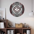 thumbnail image 2 of Wall Clock Grey Boho Clocks PVC Silent Non-Ticking Battery Operated Decorative Bohemian Southwest Tribe Art Round Clock for Home Living Room Kitchen Bedroom Office School Wall Decor 14 Inch, 2 of 9