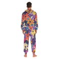 thumbnail image 4 of FORMRS Onesies Pajama for Adults Unisex Hoodie Winter Jumpsuit One Piece Sleepwear, Sizes S-2XL, Colorful Painted Flowers Pattern, 4 of 7