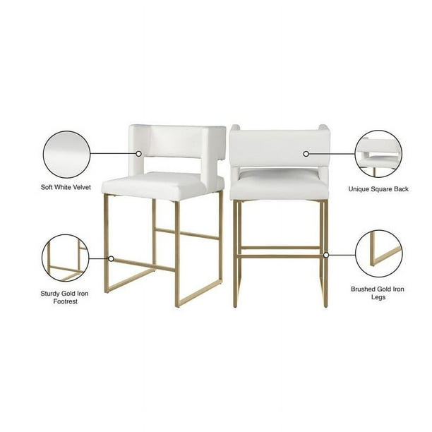 Meridian Furniture Caleb Faux Leather Counter Stool - Gold Meridian Furniture Caleb Faux Leather Counter Stool - Gold