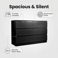 thumbnail image 6 of Miniyam Black 6 Drawer Dresser for Bedroom, Wood Chest of Drawers Storage Cabinet with Hidden Pull Design for Living Room, Entryway, Hallway, 6 of 7