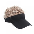thumbnail image 3 of Men's Novelty Flair Spiked Hair Visor Sun Funny Golf Hats Fake Wig Peaked Adjustable Baseball Caps, 3 of 6