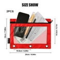 thumbnail image 3 of 2 Pack Pencil Pouch for 3 Ring Binder Smooth Zipper Folders with Pockets Clear Window Pencil Case Red, 3 of 6