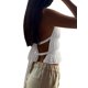 thumbnail image 5 of VISgogo Mujeres Summer Tank Tops, Patchwork Atado Halter Neck Ruffle Sin Mangas Backless Chaleco Tops para Damas, Blanco VISgogo  moda, 5 of 9