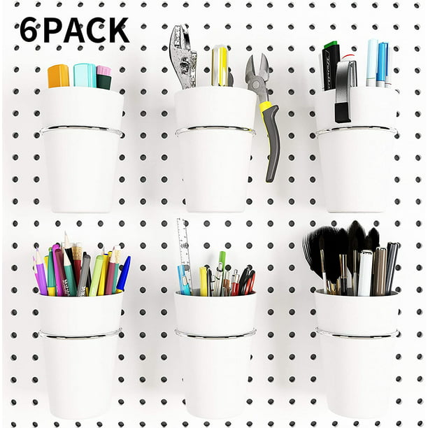 6 Sets Pegboard Hooks with Pegboard Cups, Ring Style Pegboard Bins with  Rings, Pegboard Cup Holder Accessories for Organizing Storage (White) -  Walmart.com