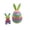 Fluorescent Green, variant on Candy Colored Hinged Rabbit Decoration Figurine & 15.2Cm Sunflower Bunny Egg Decor Set - Detailed Cute Design High Quality Material Includes 1 Hinged Rabbit