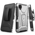 thumbnail image 4 of Compatible for Alcatel TCL A3 Case / TCL A30 Case with Holster Belt Clip Hybrid Shockproof Protective Phone Cover with Kickstand - Silver, 4 of 7