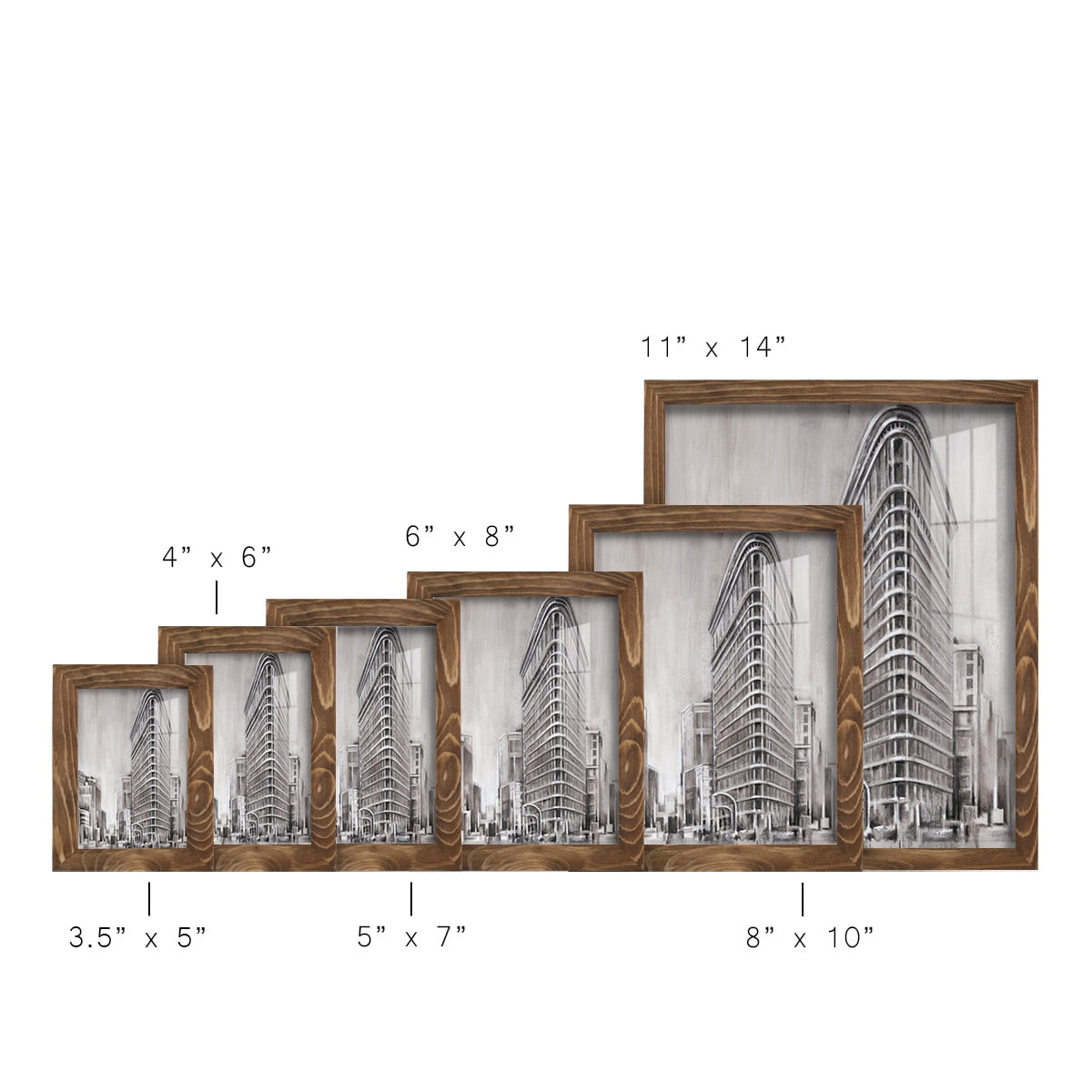 Art Deco Cityscape II -Framed Print w/glass-Walnut