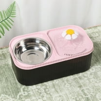 Keyohome 2 in 1 Cat Water Fountain and Food Bowl 3L Capacity Pet Water Dispenser with Quadruple Filtration System Automatic Fountain and Stainless Steel Bowl for Cats