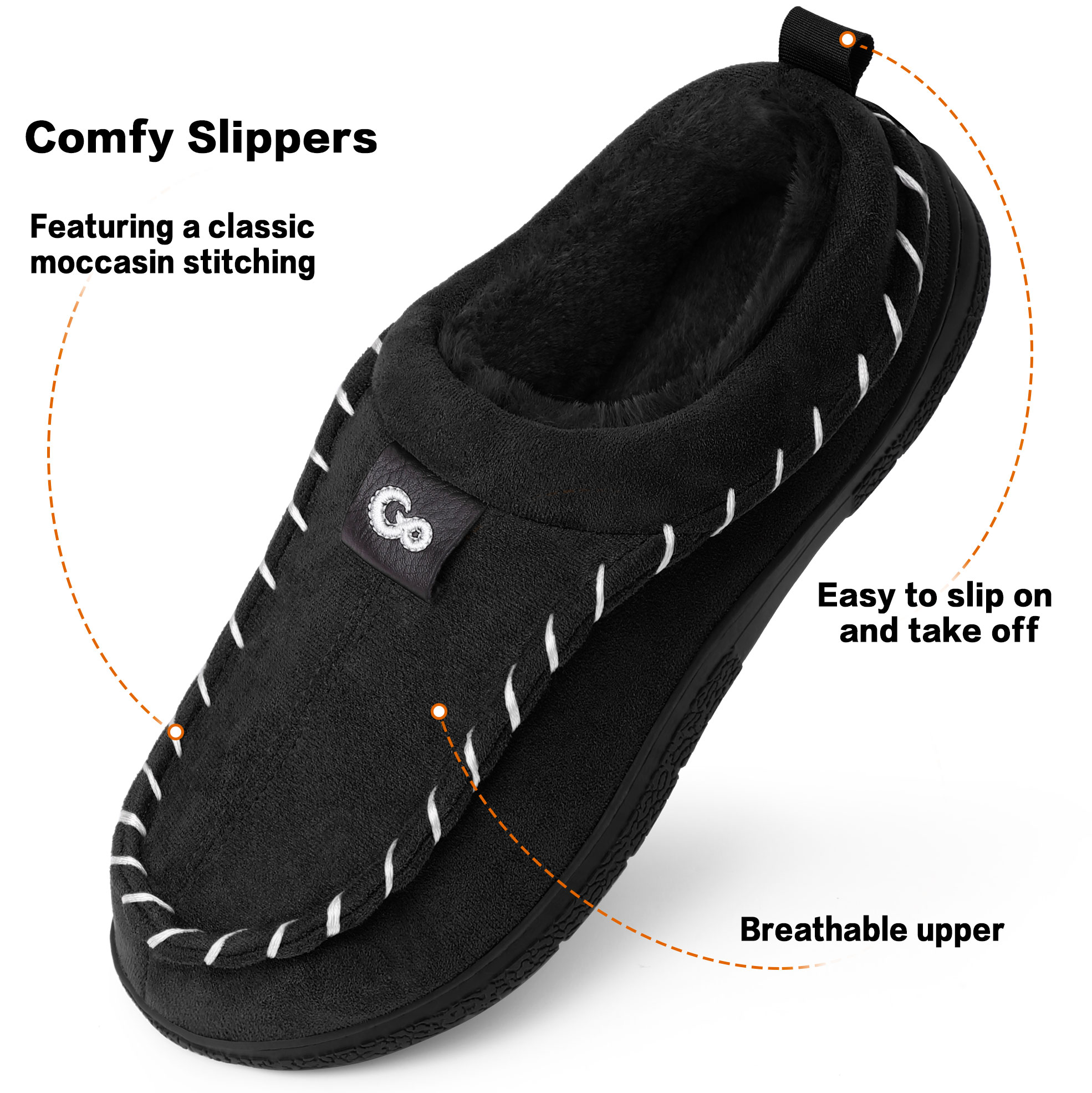 Ecetana Men's Memory Foam Fuzzy House Slippers photo 3