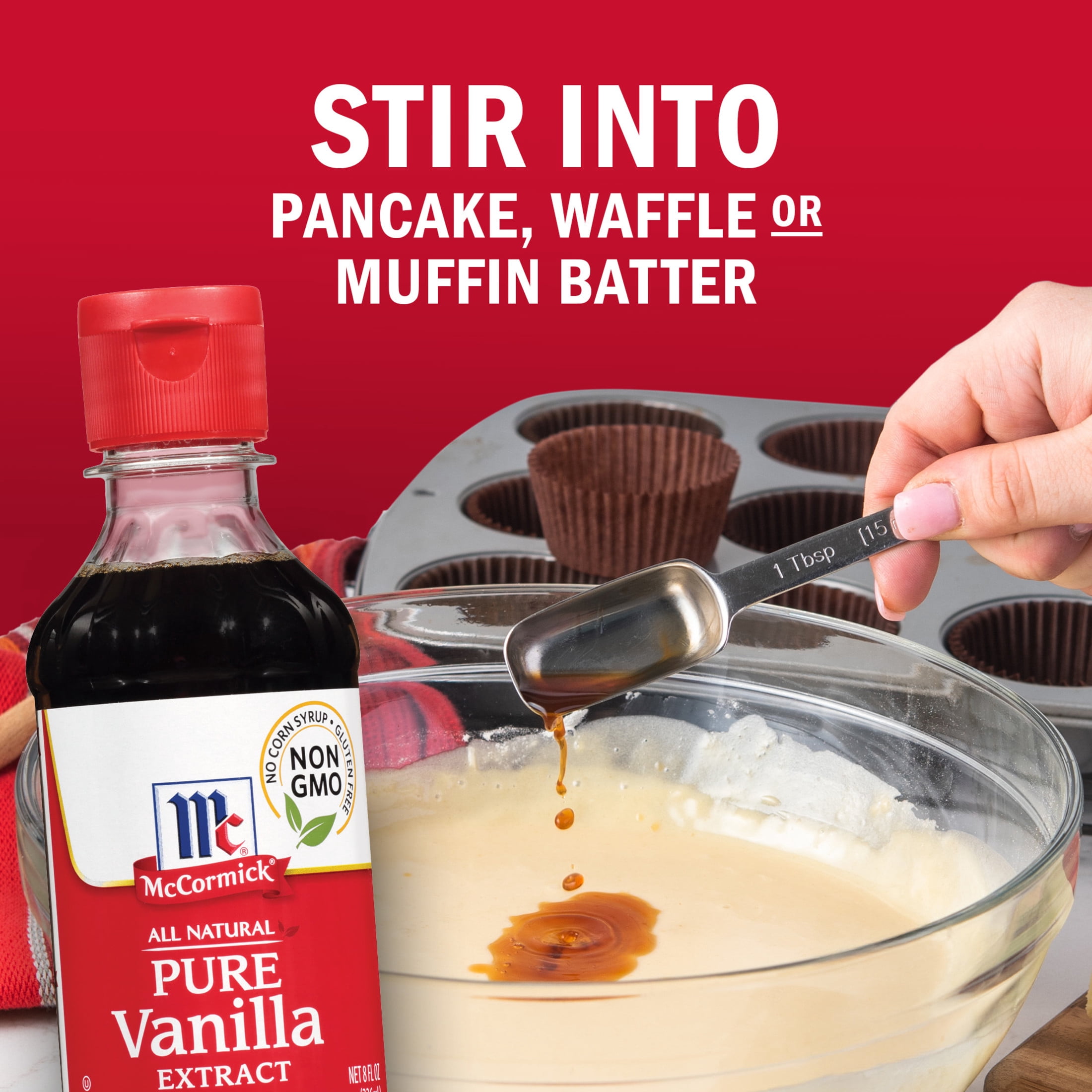 McCormick Non-GMO Gluten Free All Natural Pure Vanilla Extract, 8.0 fl oz Bottle