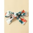 thumbnail image 5 of Baby Girl Summer Set Letter Print Short Sleeve Romper with Floral Pattern Ruffled Belted Shorts and Headband, 5 of 8