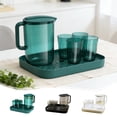 thumbnail image 7 of COM1950s Plastic Pitcher and Cup Set, Cold Water Jug with Tray for Iced Tea, Lemonade, and Fruit Infused Drinks, Clear 2000ml Refrigerator Beverage Set for Home and Outdoor Entertaining, 7 of 7