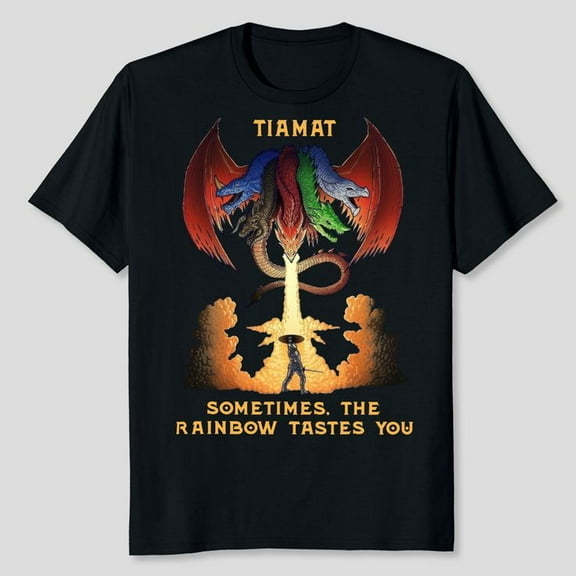 Tiamat Somtimes The Rainbow Tastes You Dungeons And Dragons Men's And Women's Graphic Tee 100% Cotton by TBun, Full Sizes S-5XL